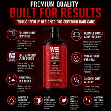 Watercolors Intense 3-in-1 Color Depositing Shampoo, Red 33.8 oz