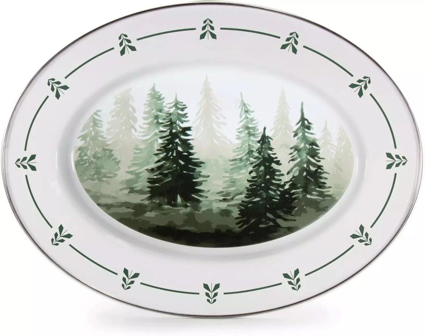 Golden Rabbit Enamelware Oval Platter
