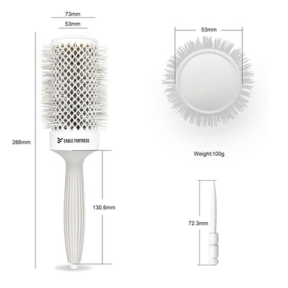 Eagle Fortress XL Ceramic + Ionic Round Hair Brush 2.09 in - Grey