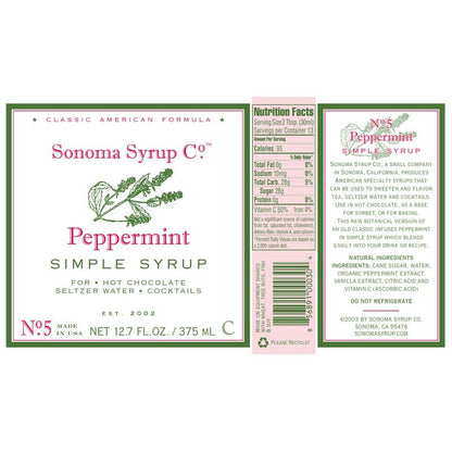 Sonoma Syrup No. 5 Peppermint Simple Syrup 12.7 oz