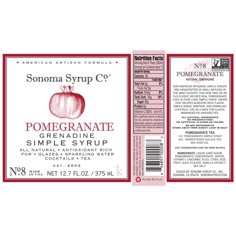 Sonoma Syrup No. 8 Pomegranate Simple Syrup 12.7 oz