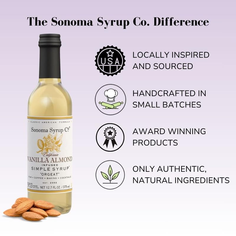Sonoma Syrup No. 13 Almond Infused Simple Syrup 12.7 oz