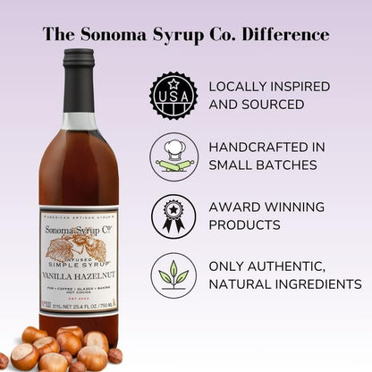 Sonoma Syrup No. 12 Hazelnut Infused Simple Syrup 25.4 oz