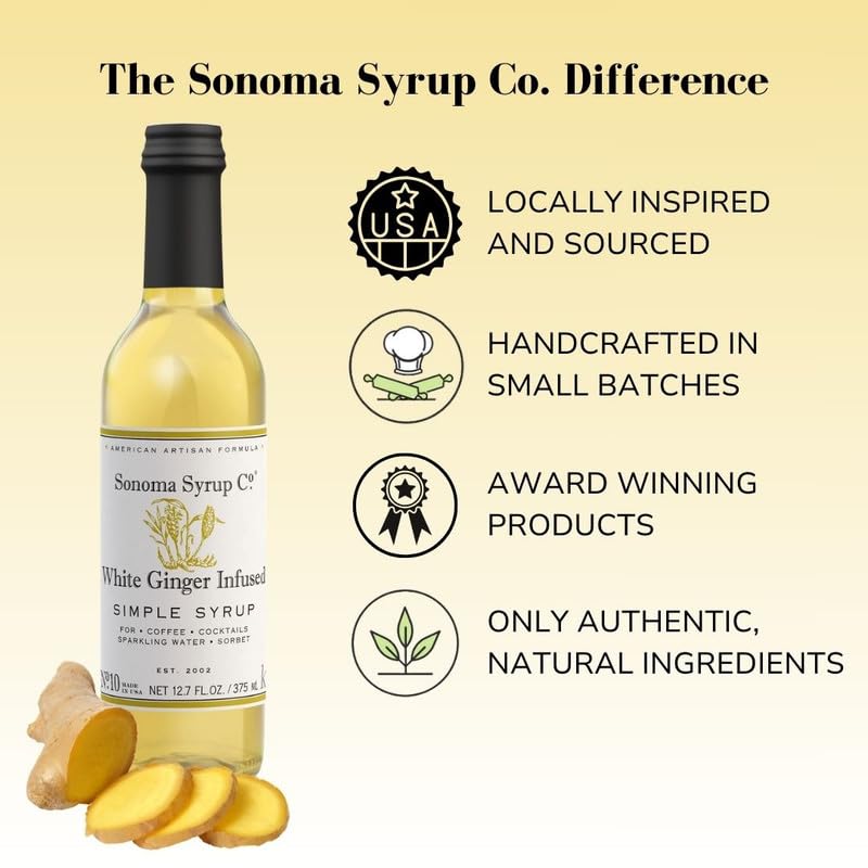 Sonoma Syrup No. 10 White Ginger Infused Simple Syrup 12.7 oz