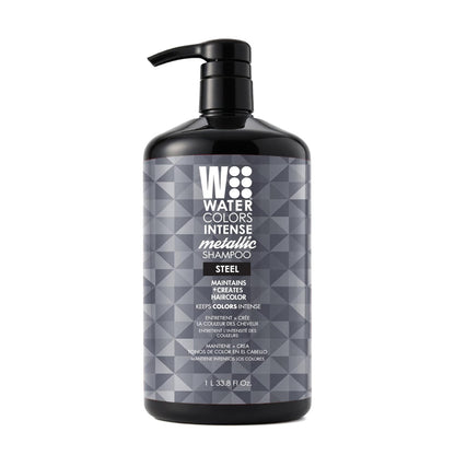 Watercolors Intense Metallic 3-in-1 Color Depositing Shampoo, Steel 33.8 oz