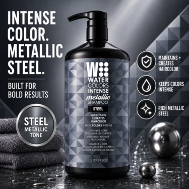 Watercolors Intense Metallic 3-in-1 Color Depositing Shampoo, Steel 33.8 oz