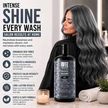 Watercolors Intense Metallic 3-in-1 Color Depositing Shampoo, Steel 33.8 oz