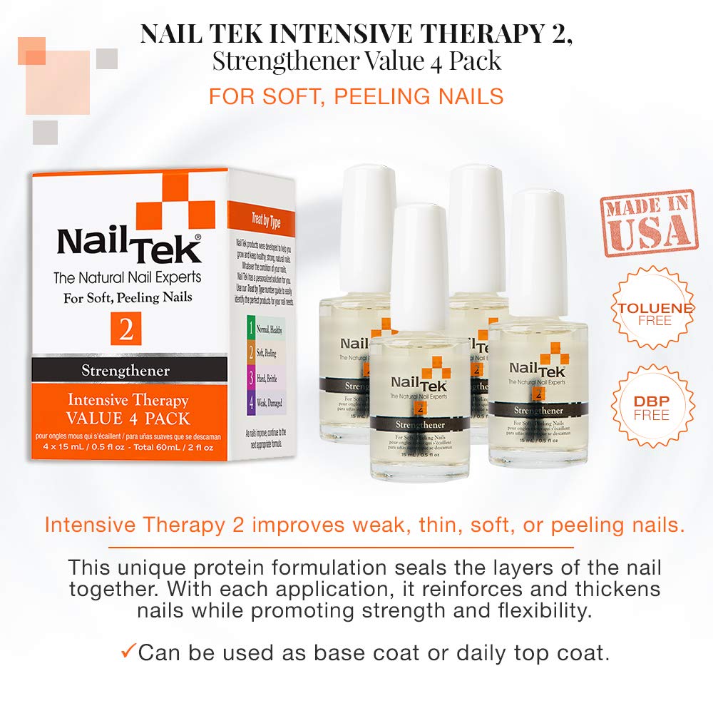 Nail Tek 2 Strengthener Intensive Therapy Value 4 Pack