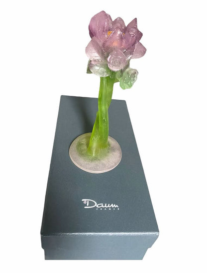 Daum Crystal Rose Candlestick Holder