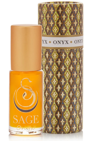 Sage Machado Onyx Gemstone Perfume Oil Roll On 1/8oz