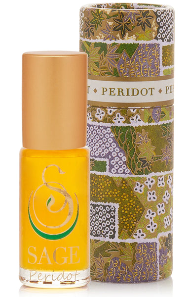Sage Machado Peridot Gemstone Perfume Oil Roll On 1/8oz