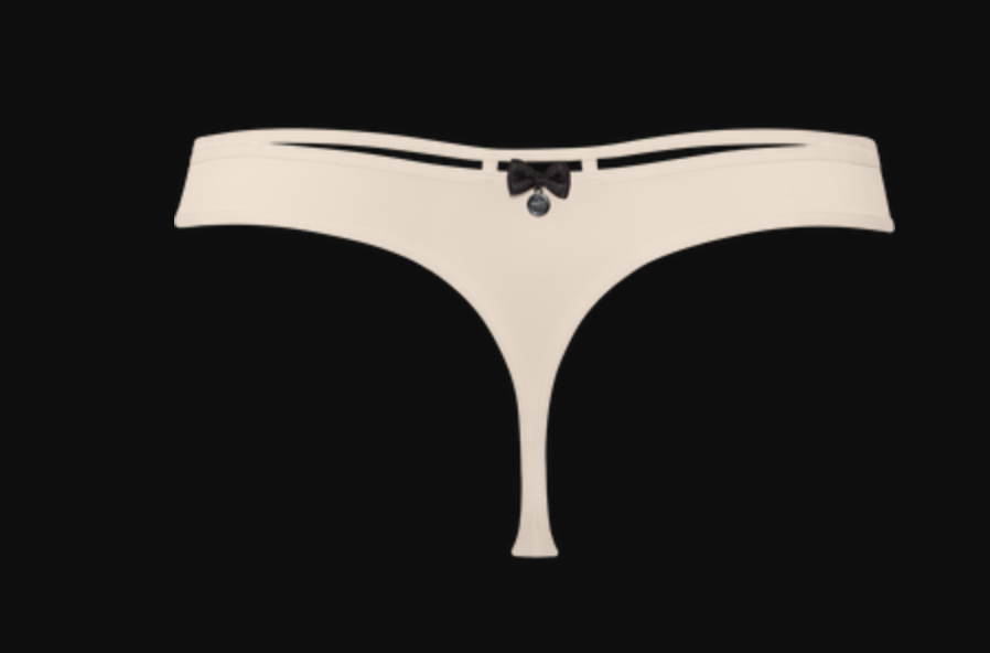 Marlies Dekkers Black Tie 4 cm Thong | Ivory Small